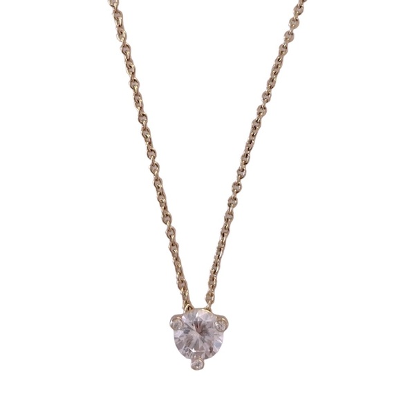 KATE SPADE • Brilliant Statement Tri-Prong Clear Crystal Pendant Gold Necklace - Picture 1 of 7